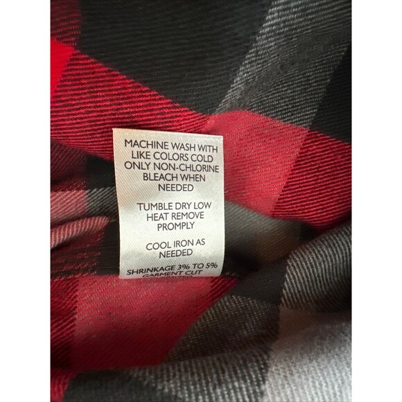 Five‎ Brother Heavy Weight Deluxe Flannel Shirt Red Black Plaid NWT Size Large - Picture 12 of 13